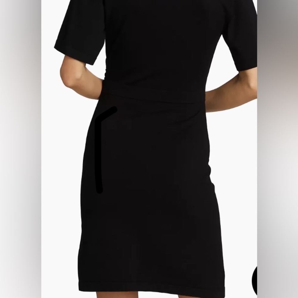 NWT Derek Lam 10 Crosby Raylen Twist Short-Sleeve Black Dress (Medium) - Picture 4 of 13